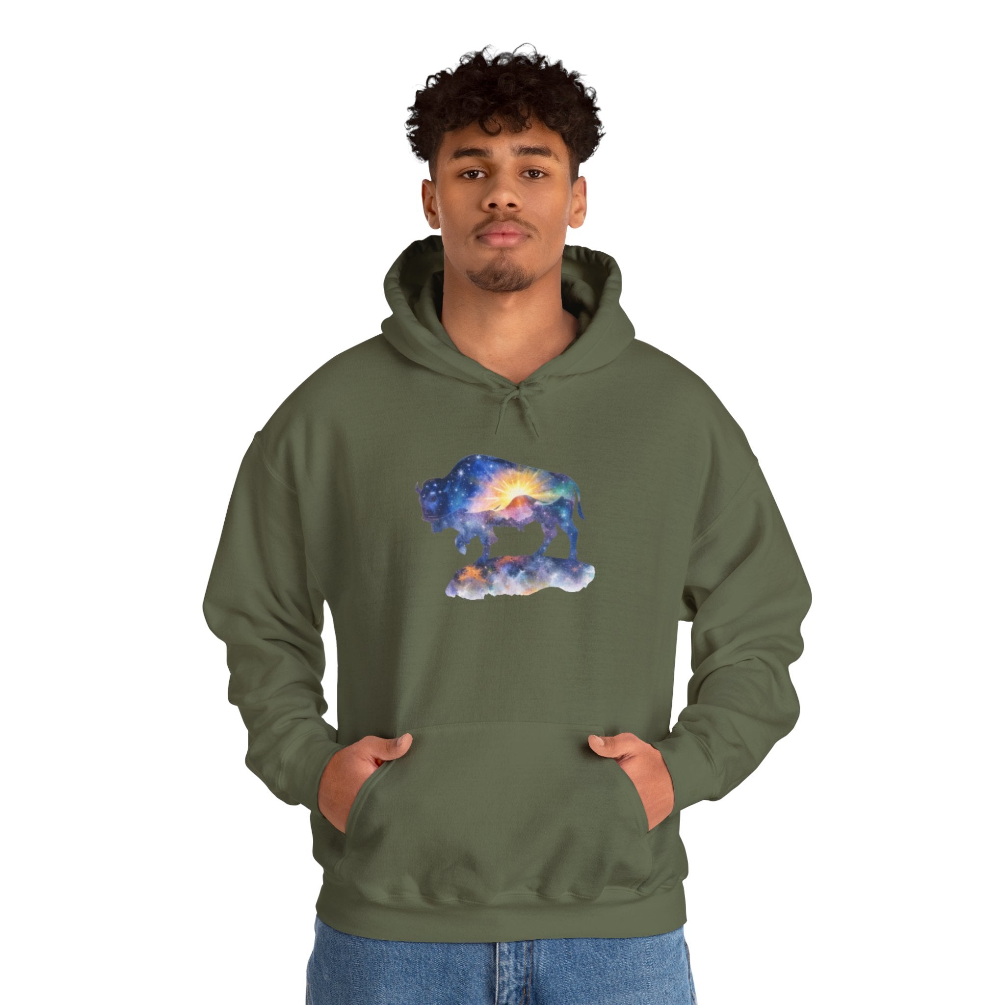 Colorful Bison Graphic Pullover