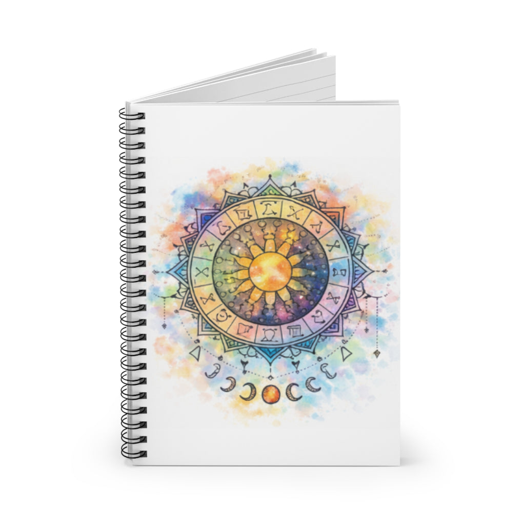 Watercolor Astrology Zodiac Sun & Moon Spiral Notebook
