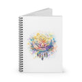 Watercolor Crescent Moon Lotus spiral notebook | ruled journal, boho dreamcatcher design