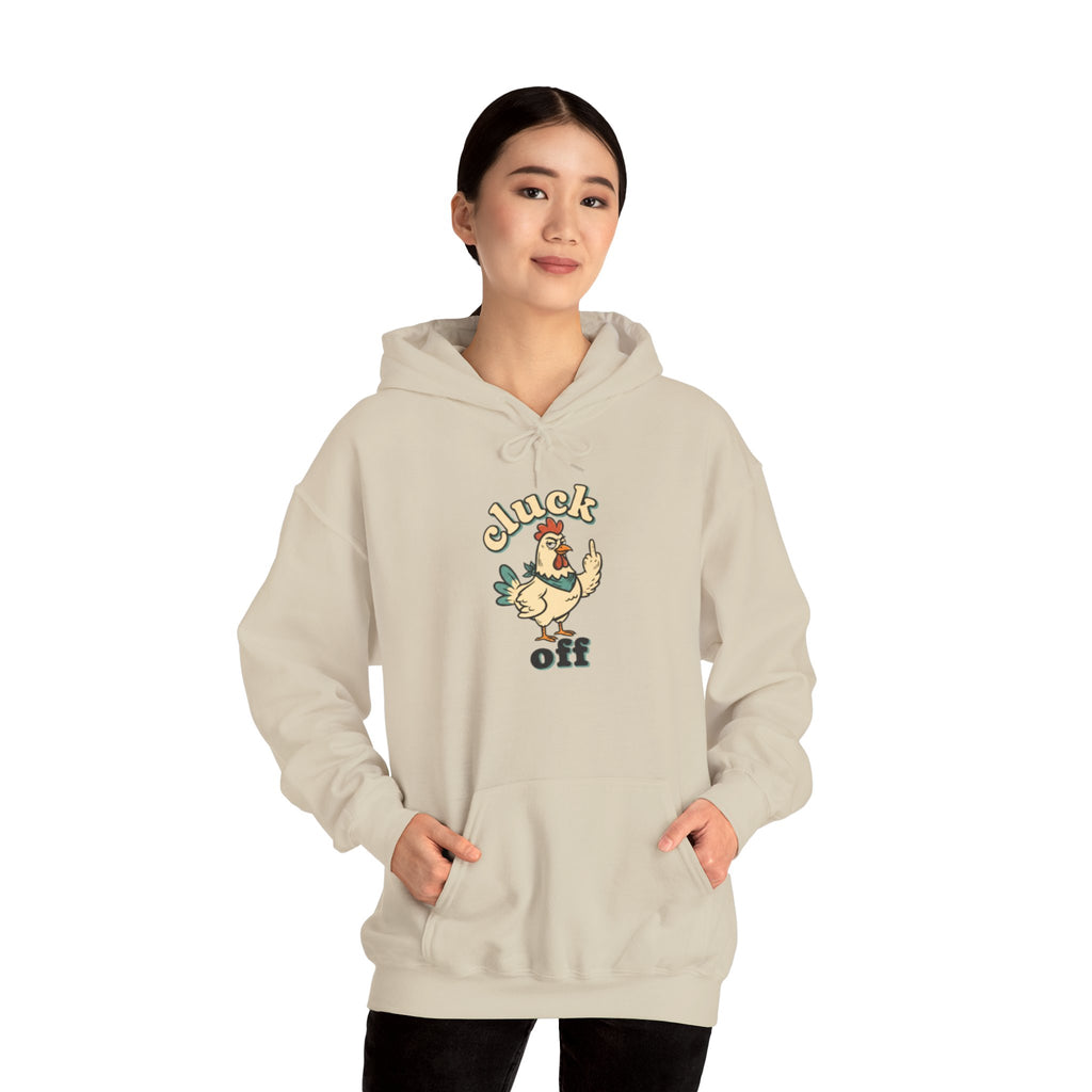 'Cluck Off' Chicken Hoodie – Funny Retro Farm Animal Pullover