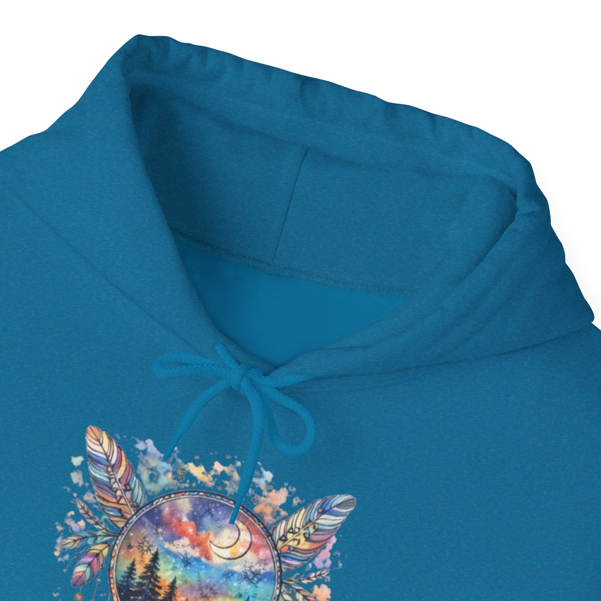 Nature Dreamcatcher Hoodie — Colorful Mountain Sunset Graphic