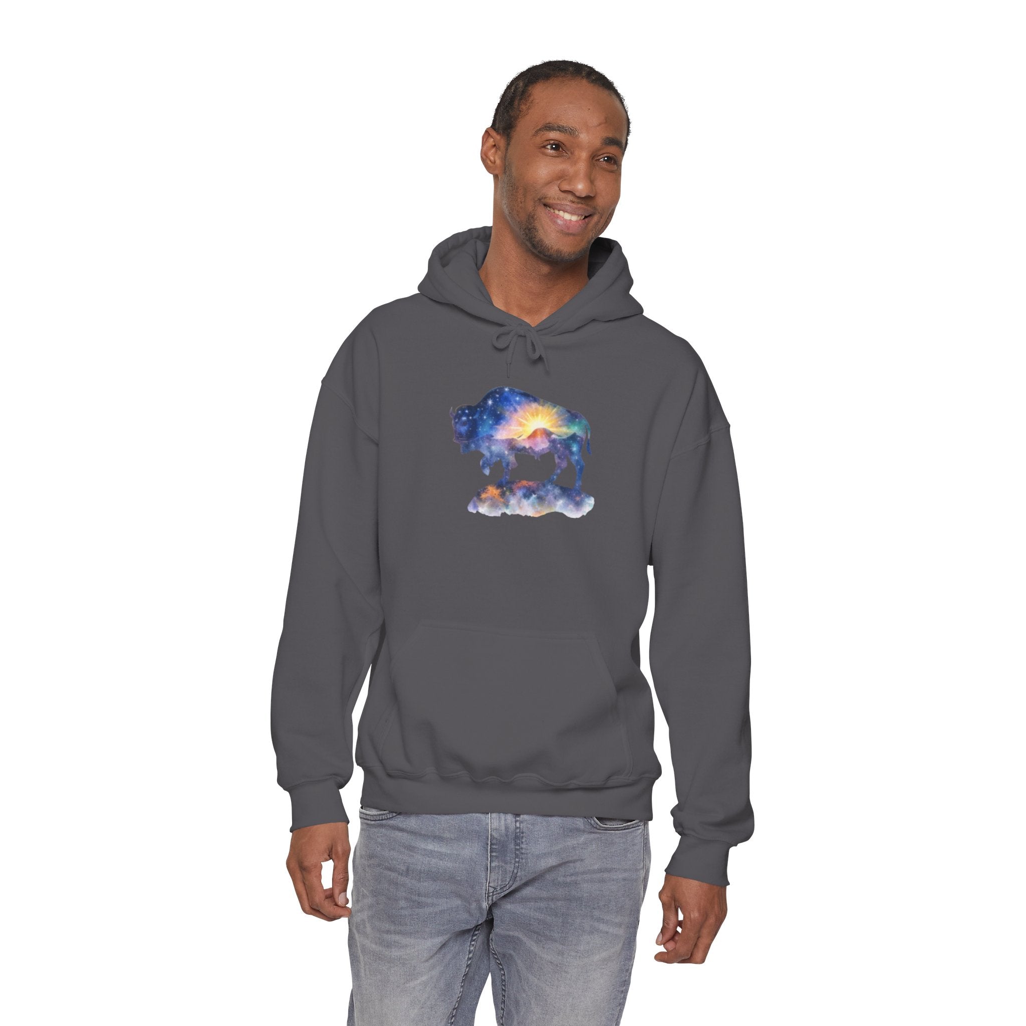 Colorful Bison Graphic Pullover