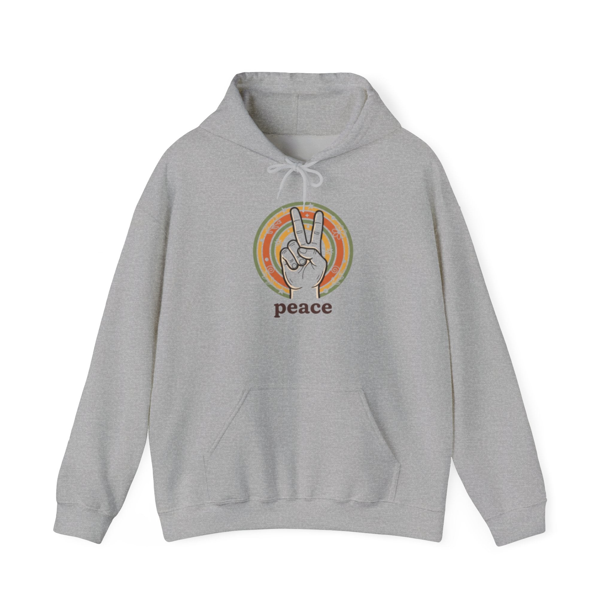 Peace Sign Hoodie — Retro Vibe Peace Hand Graphic Sweatshirt