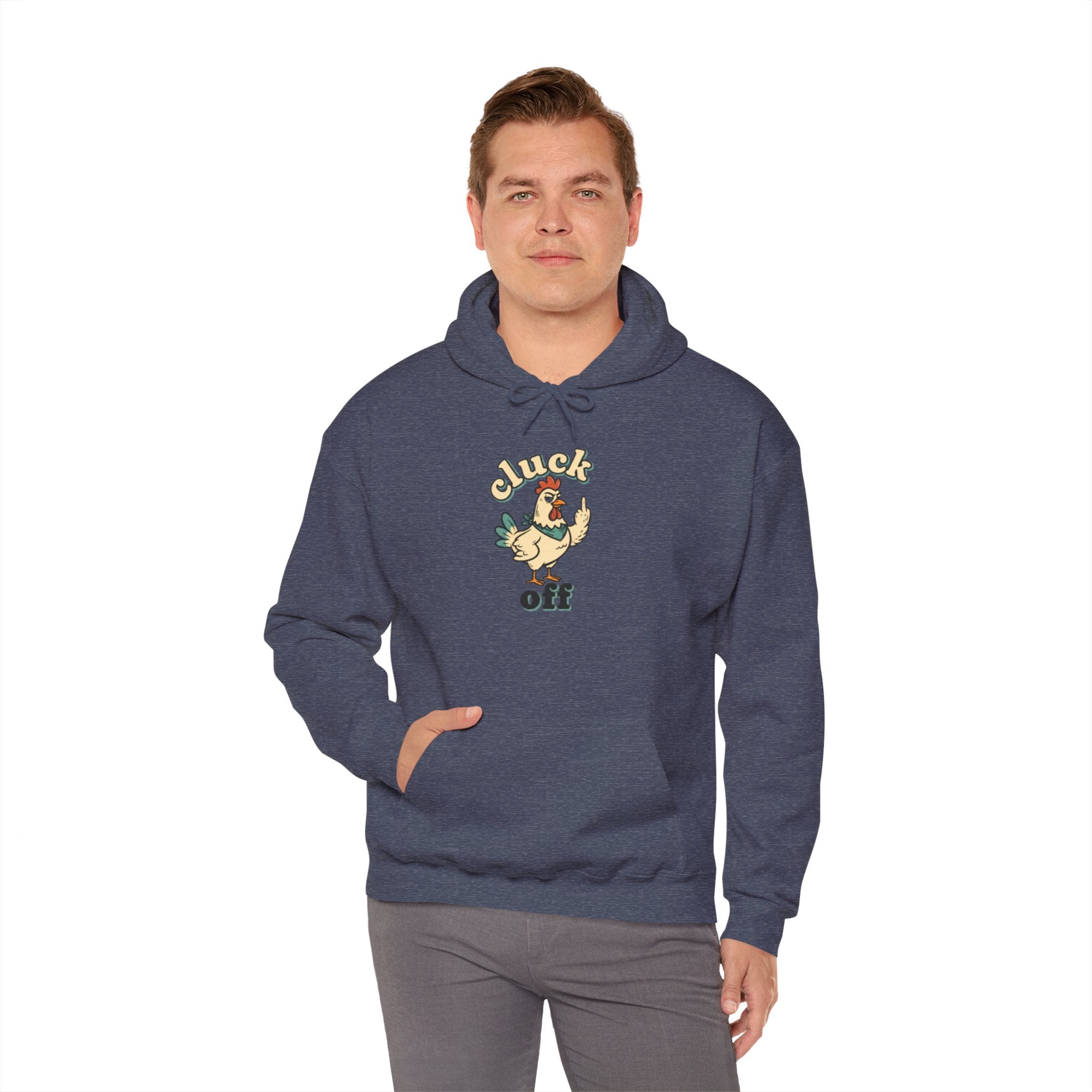 'Cluck Off' Chicken Hoodie – Funny Retro Farm Animal Pullover