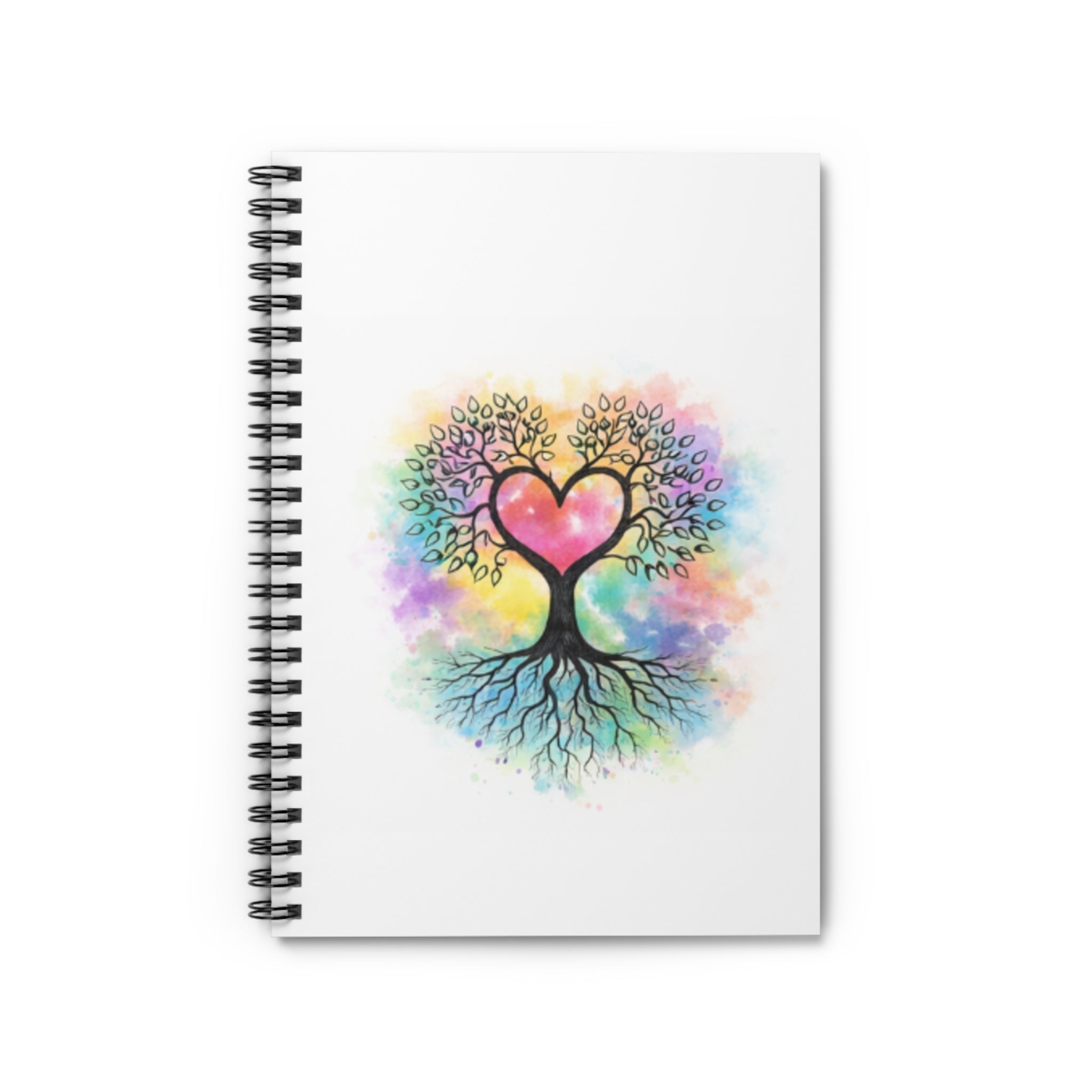 Watercolor Heart Tree Spiral Notebook | Ruled Journal