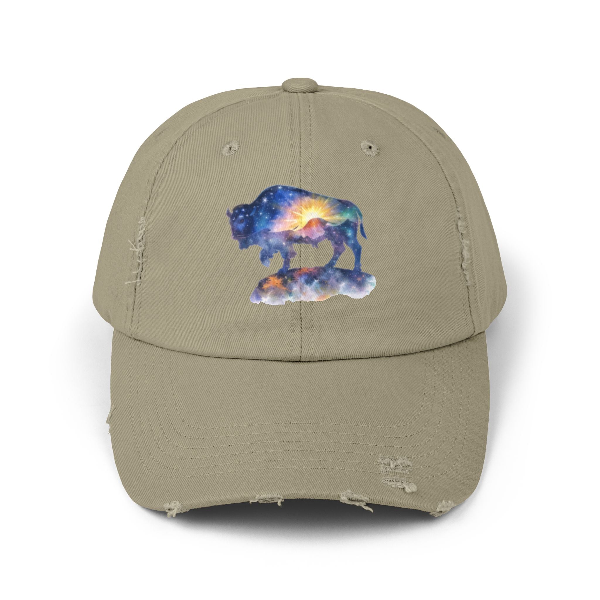 Distressed Bison Hat — Galaxy Sky Bison Cap