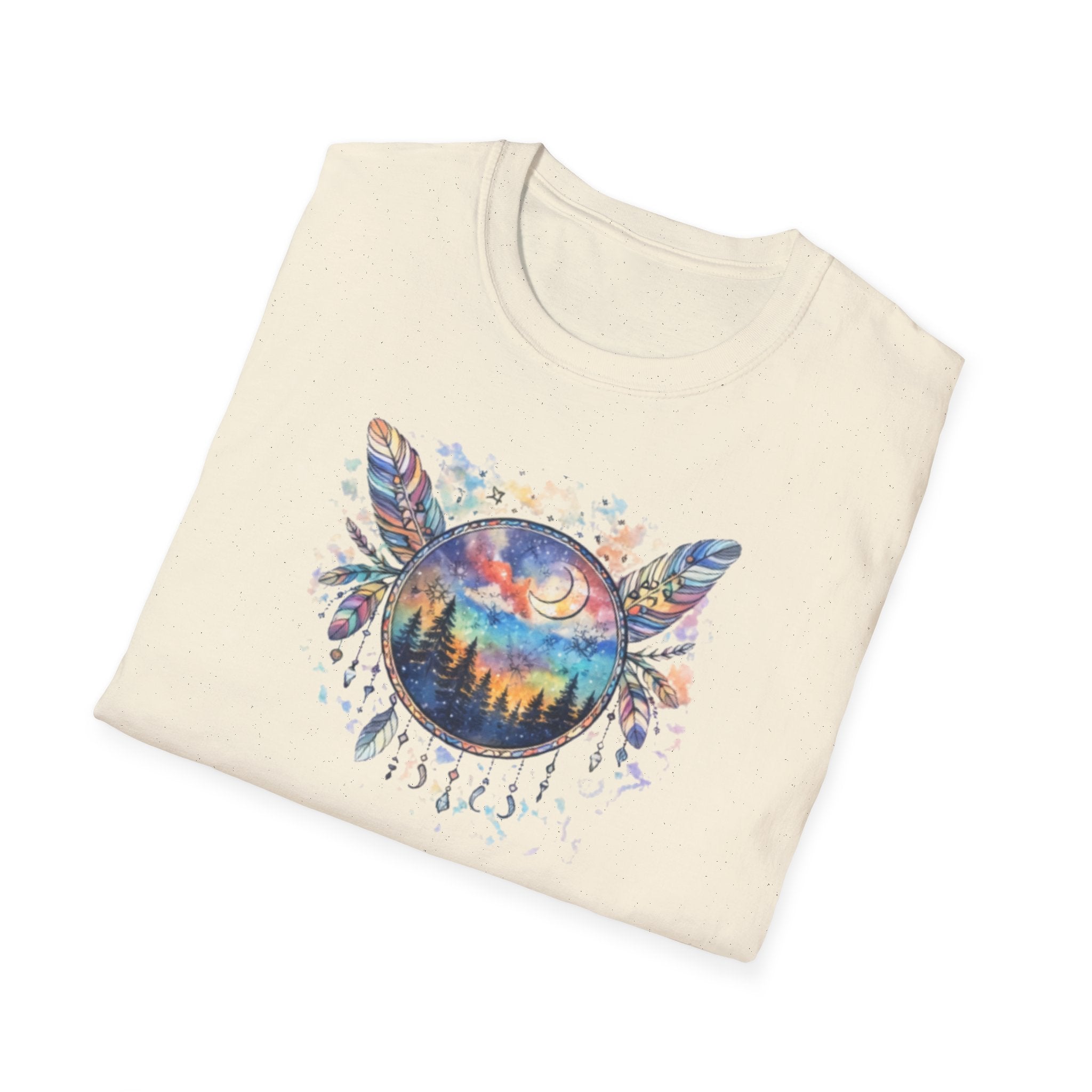 Watercolor Dreamcatcher Sunset T-Shirt — Boho Spiritual Tee