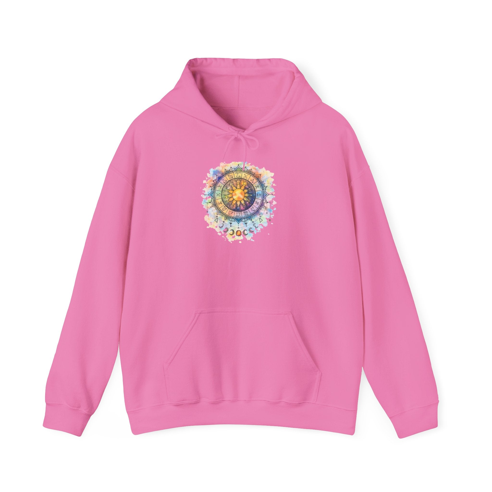 Astrology Compass Hoodie — Boho Tie-Dye Mandala Graphic