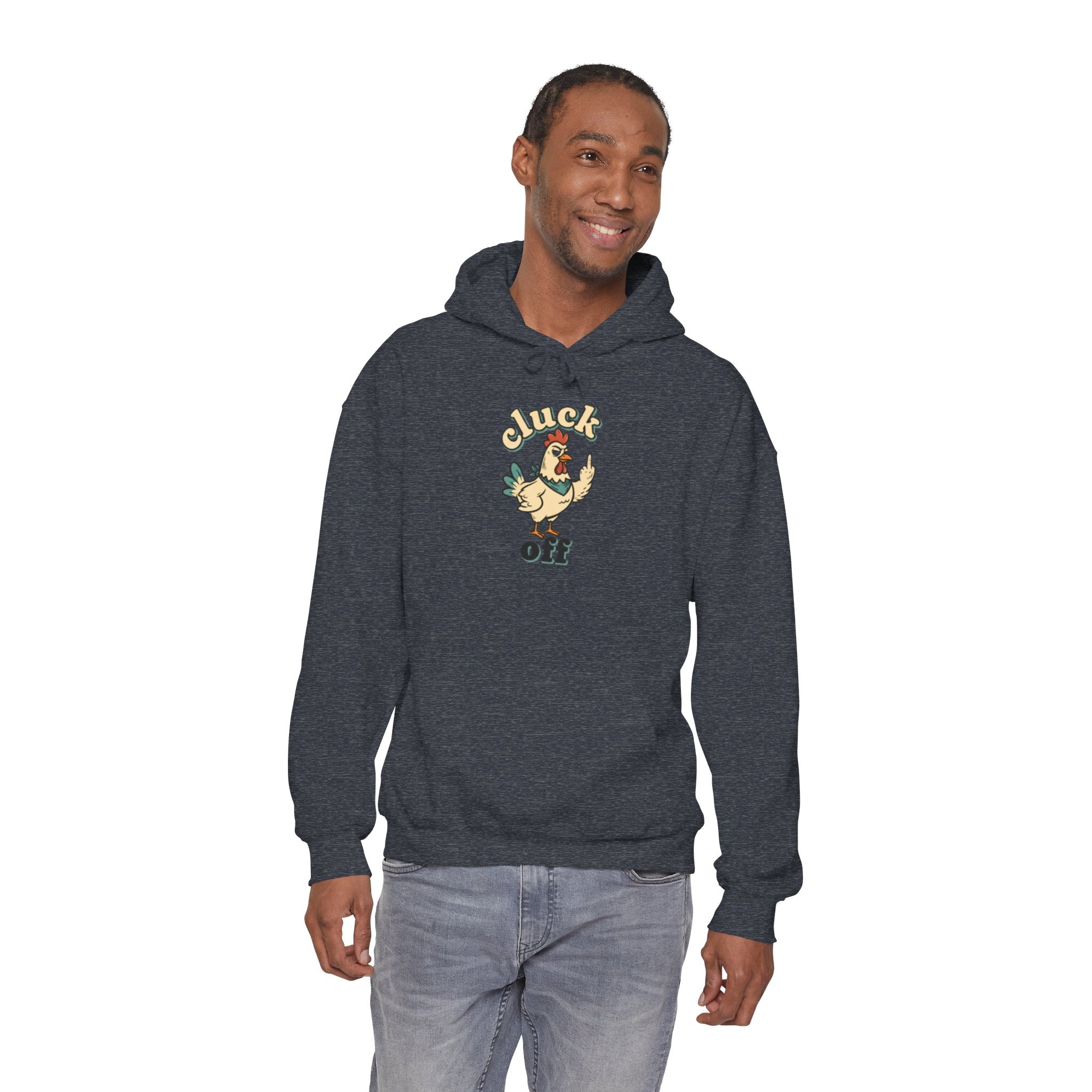'Cluck Off' Chicken Hoodie – Funny Retro Farm Animal Pullover