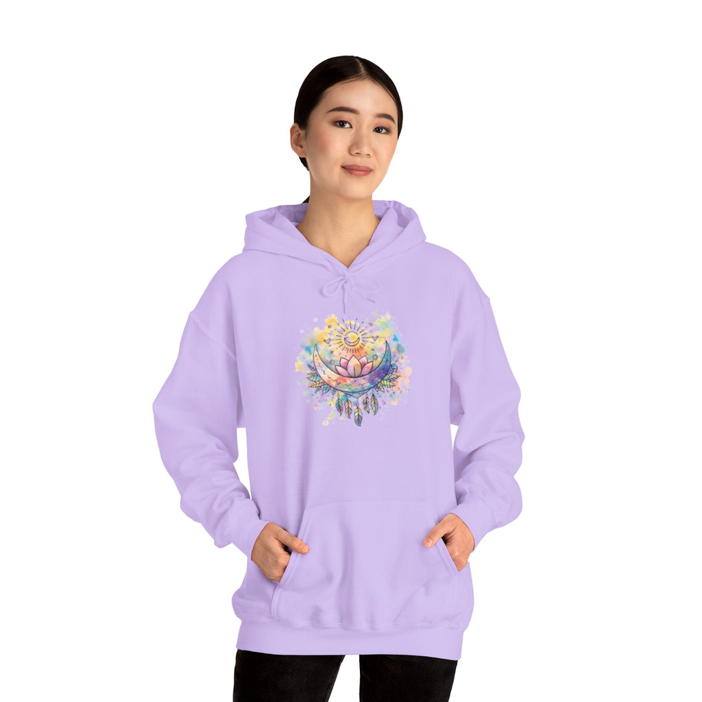 Lotus Watercolor Hoodie – Boho Spiritual Yoga Sweatshirt
