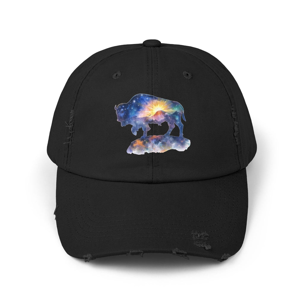 Distressed Bison Hat — Galaxy Sky Bison Cap