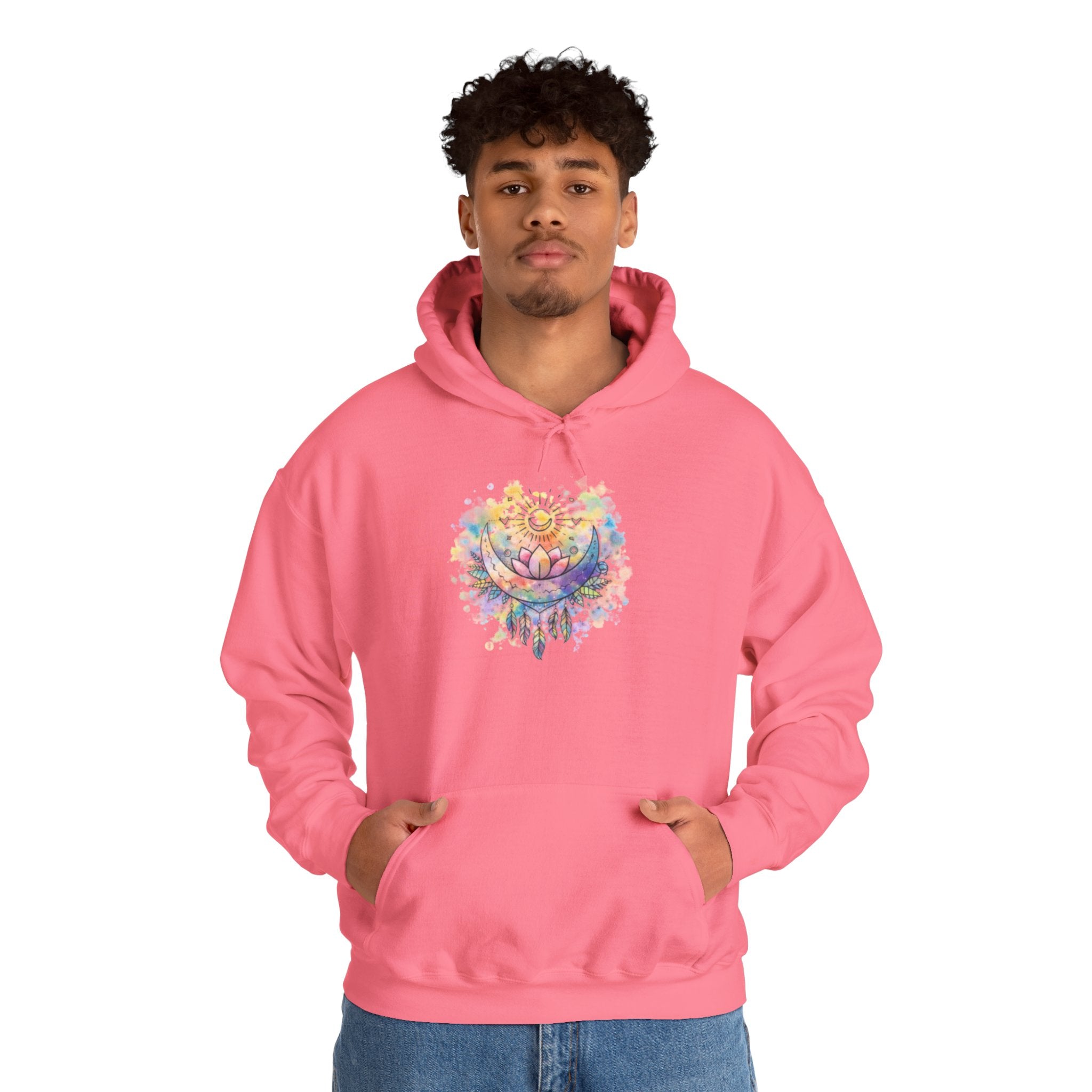 Lotus Watercolor Hoodie – Boho Spiritual Yoga Sweatshirt