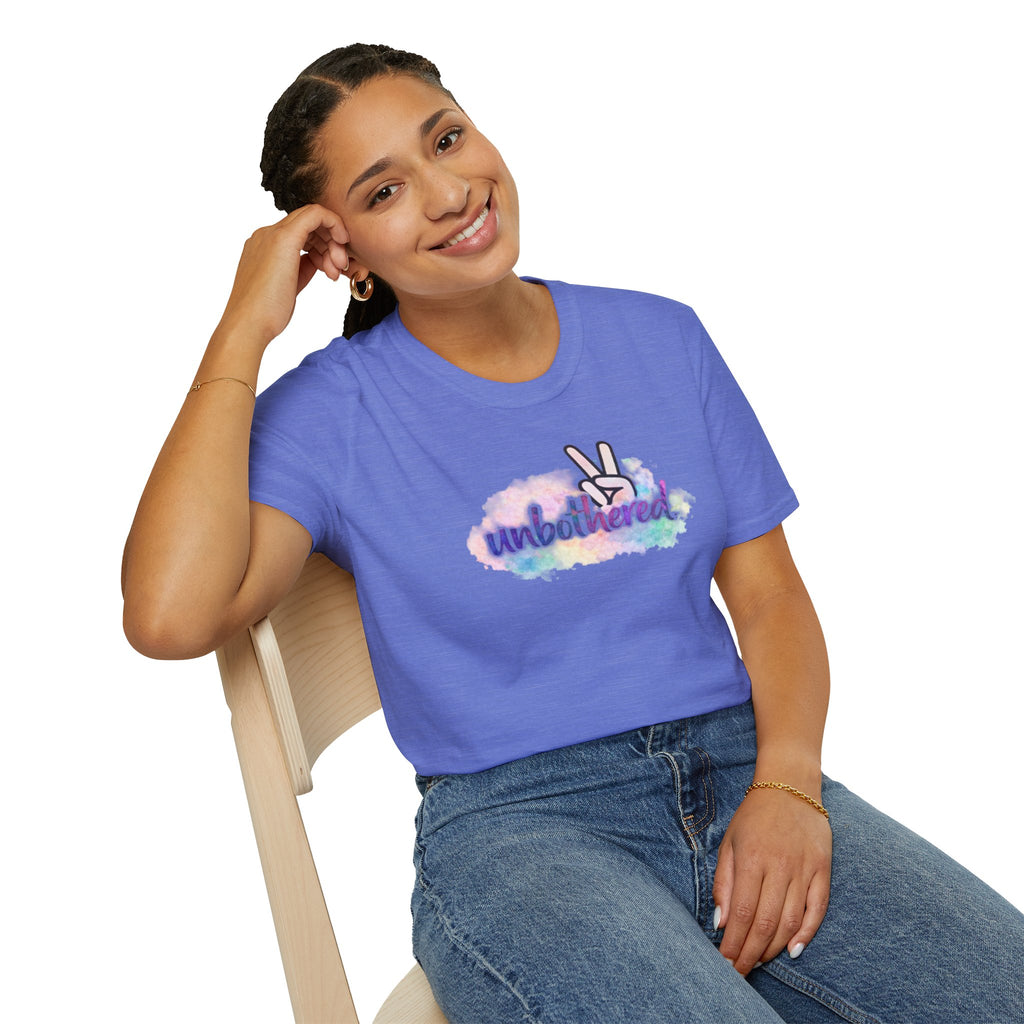 Unbothered Peace Sign T‑Shirt — Colorful Watercolor Graphic Tee