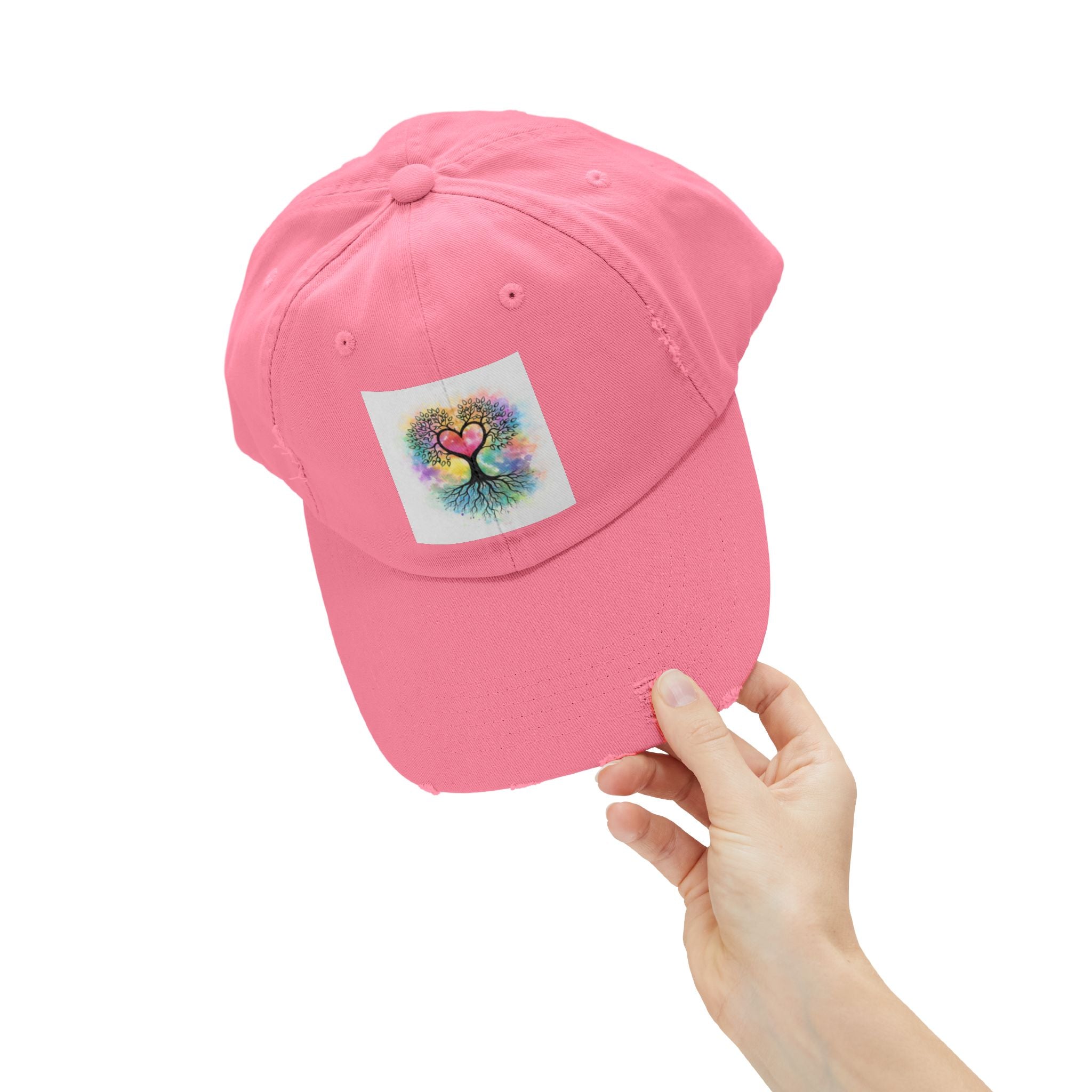 Water color Tree of Life Distressed Hat