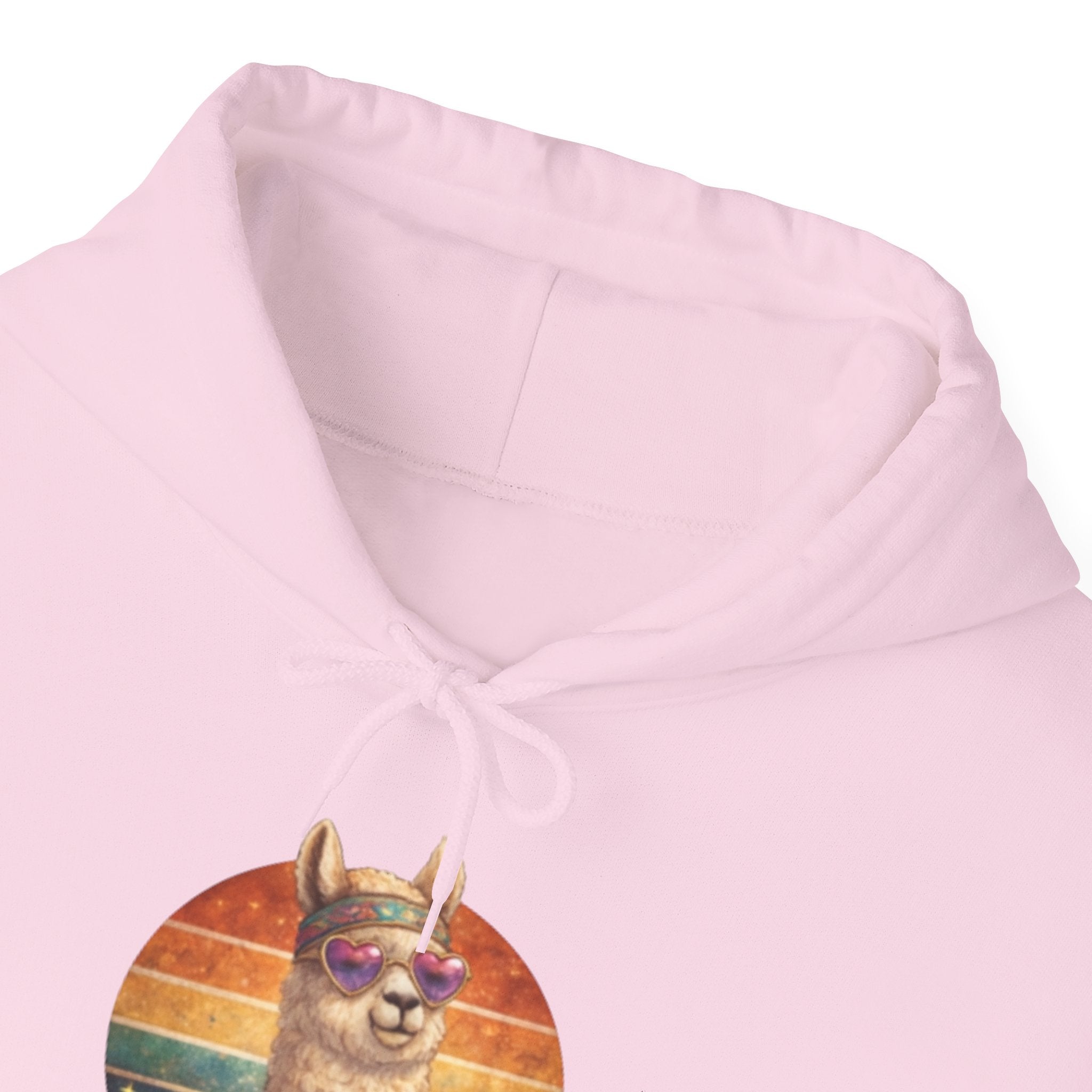 No Drama Llama Hoodie – Retro Sunset Graphic Pullover