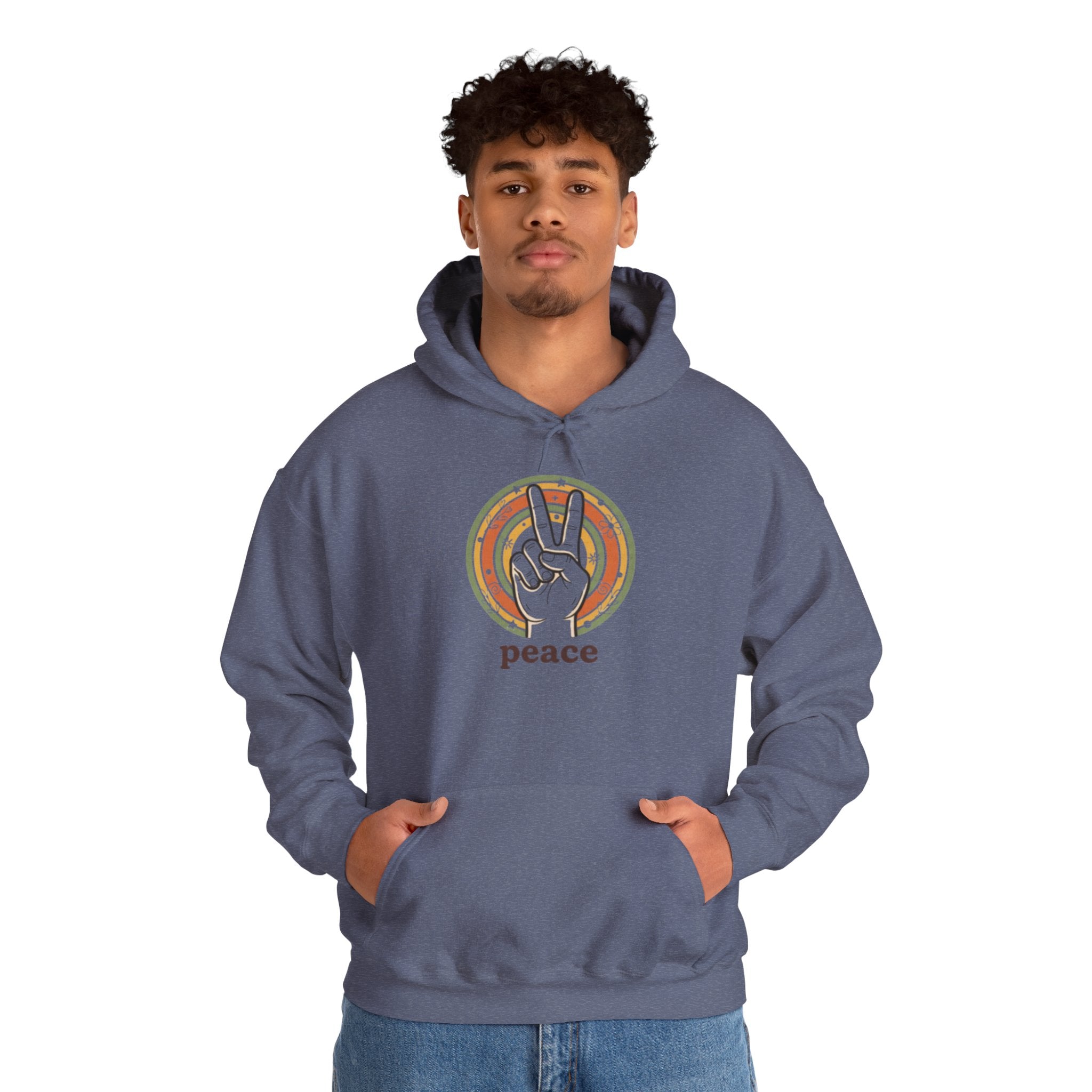 Peace Sign Hoodie — Retro Vibe Peace Hand Graphic Sweatshirt