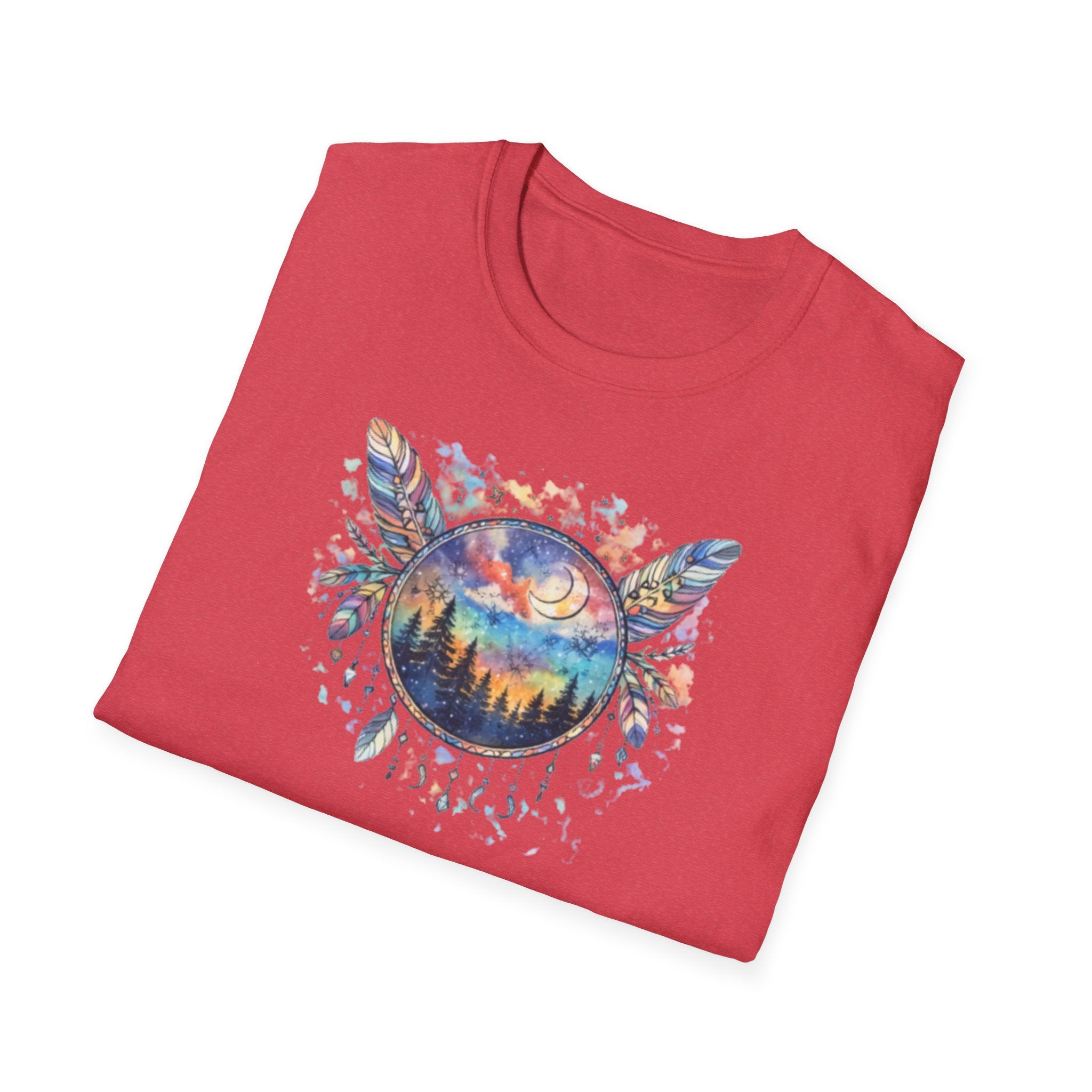 Watercolor Dreamcatcher Sunset T-Shirt — Boho Spiritual Tee