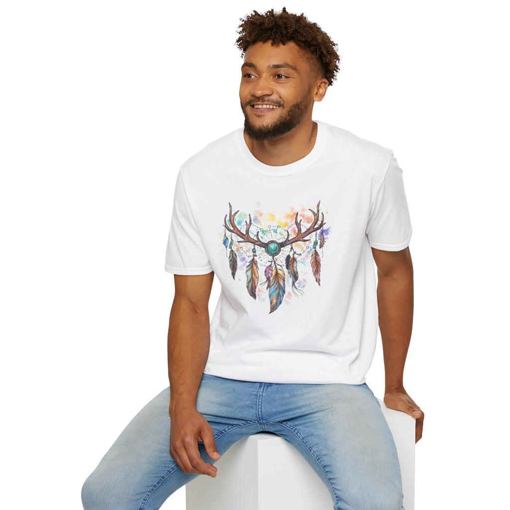 Boho Antler Dreamcatcher Watercolor T-Shirt