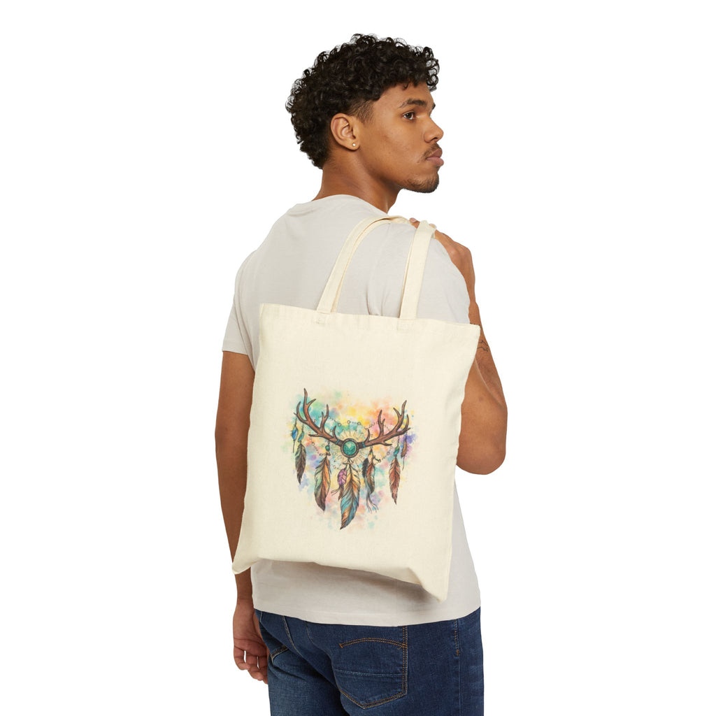 Boho Antler Dreamcatcher Tote Bag