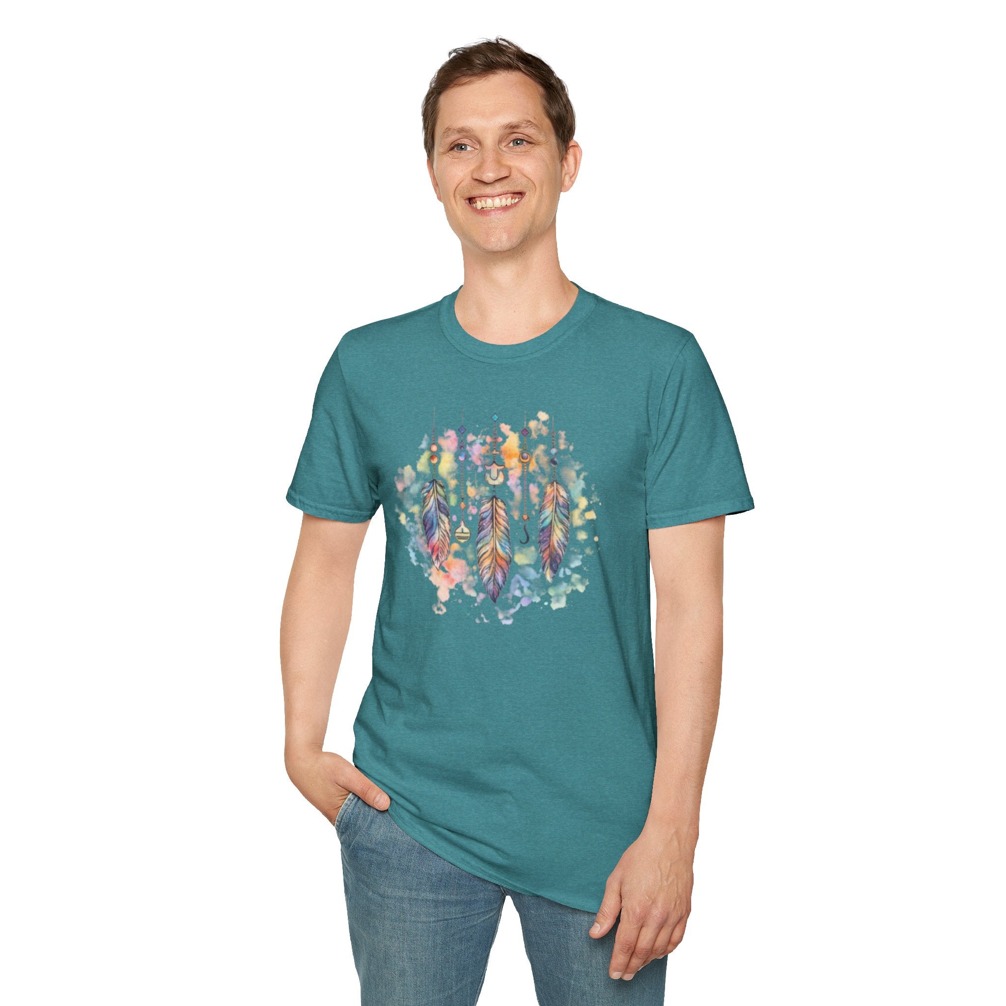 Watercolor Dreamcatcher T-Shirt — Boho Feather Graphic Tee