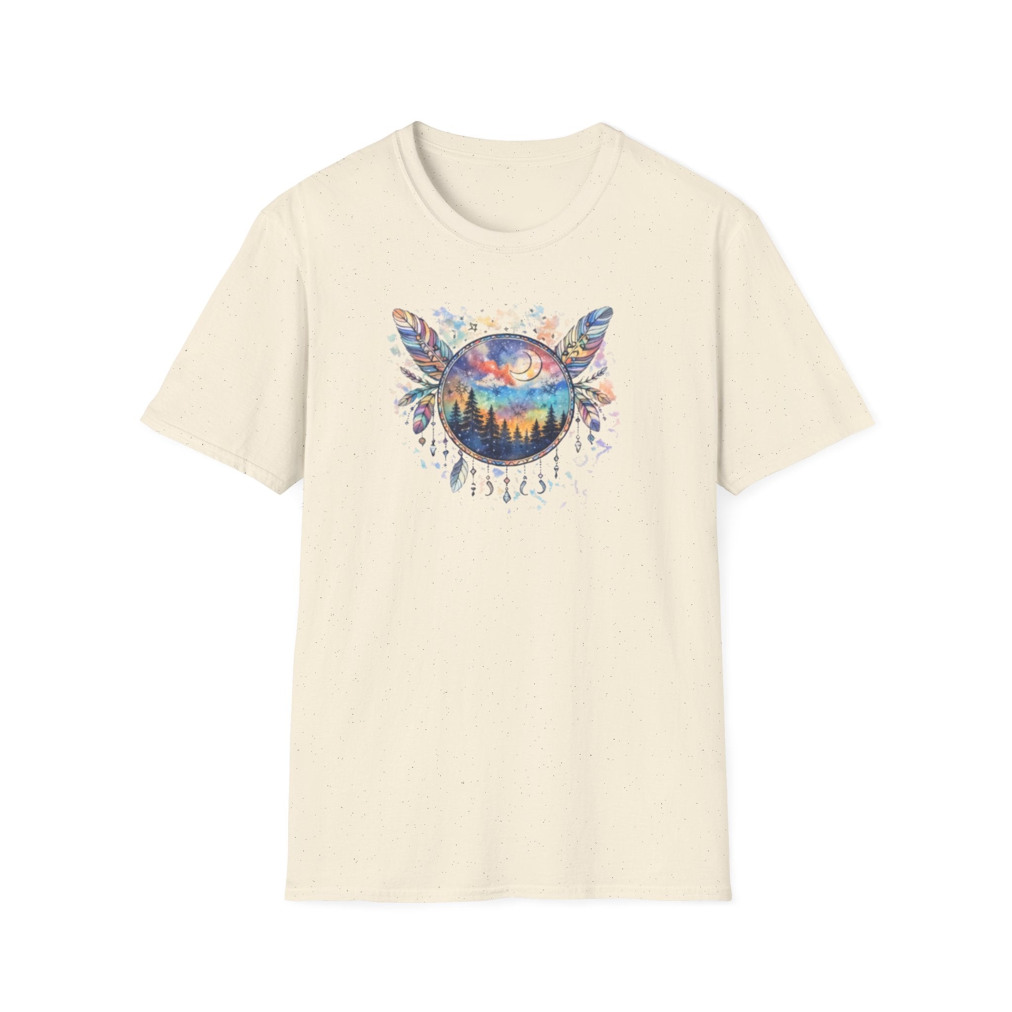Watercolor Dreamcatcher Sunset T-Shirt — Boho Spiritual Tee
