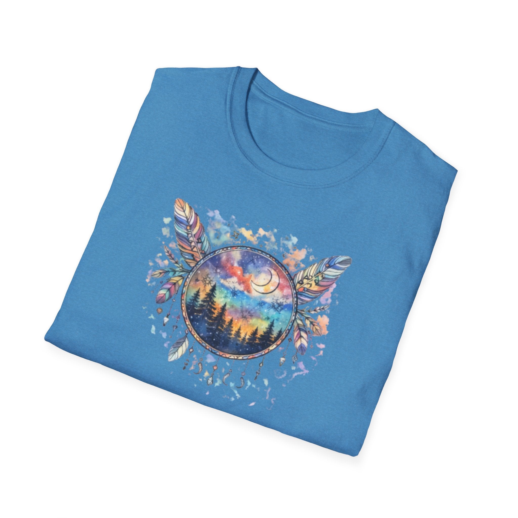 Watercolor Dreamcatcher Sunset T-Shirt — Boho Spiritual Tee