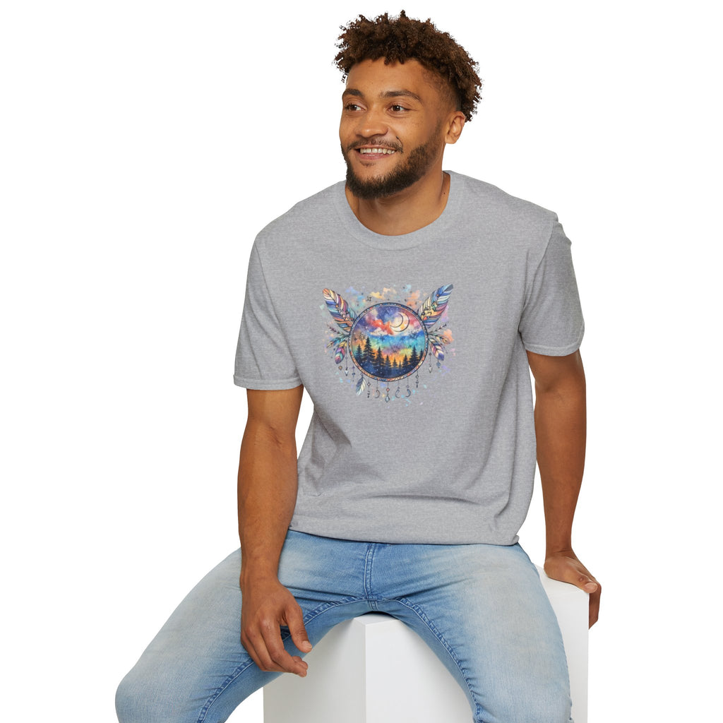 Watercolor Dreamcatcher Sunset T-Shirt — Boho Spiritual Tee