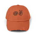 Distressed Embroidered "@ Peace" Cap