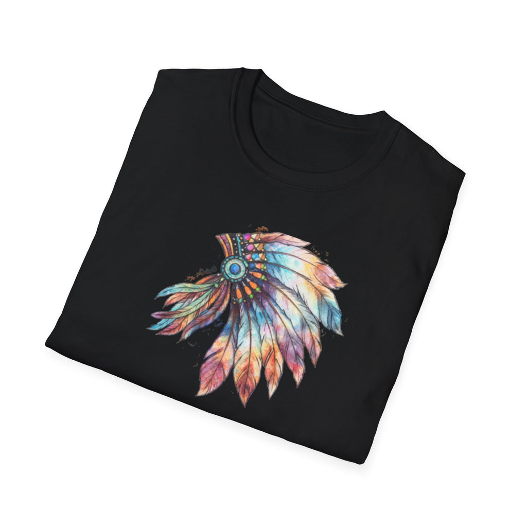Native American Watercolor Headdress T-Shirt