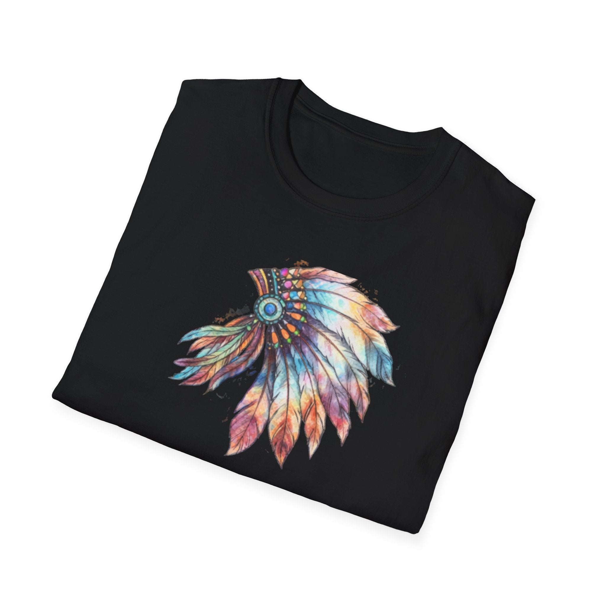 Native American Watercolor Headdress T-Shirt
