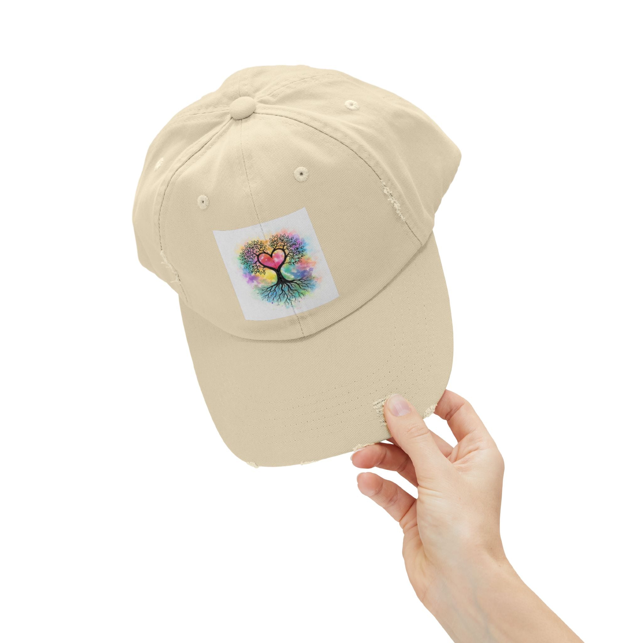 Water color Tree of Life Distressed Hat