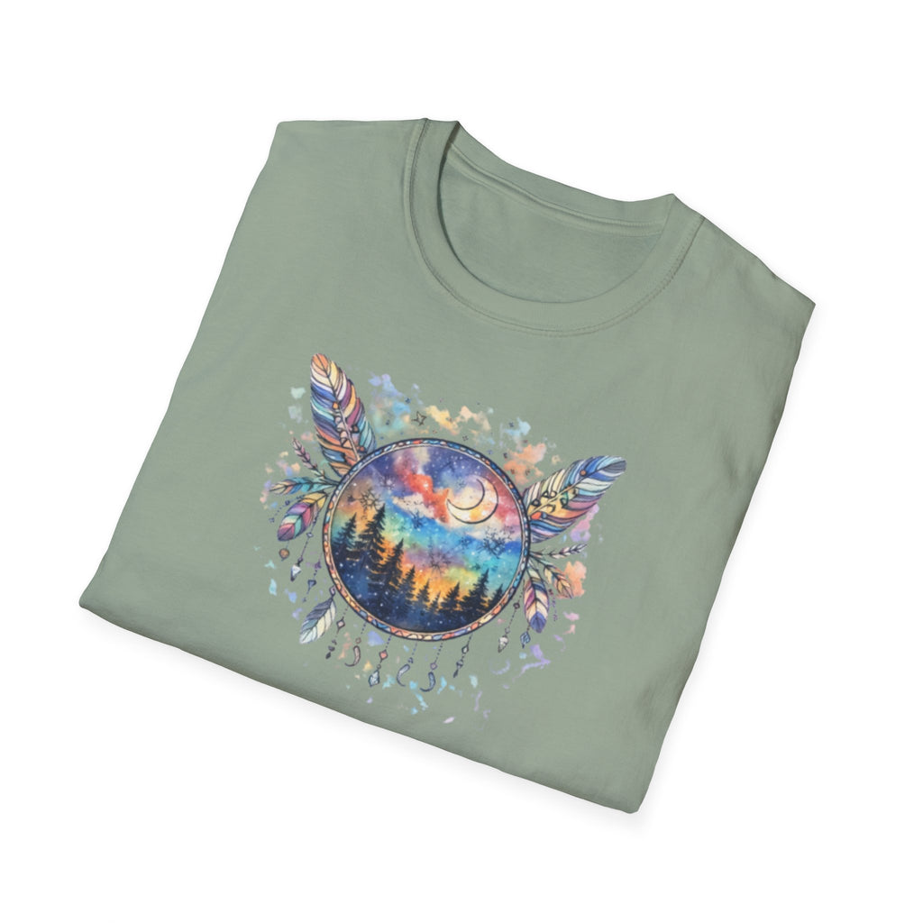 Watercolor Dreamcatcher Sunset T-Shirt — Boho Spiritual Tee
