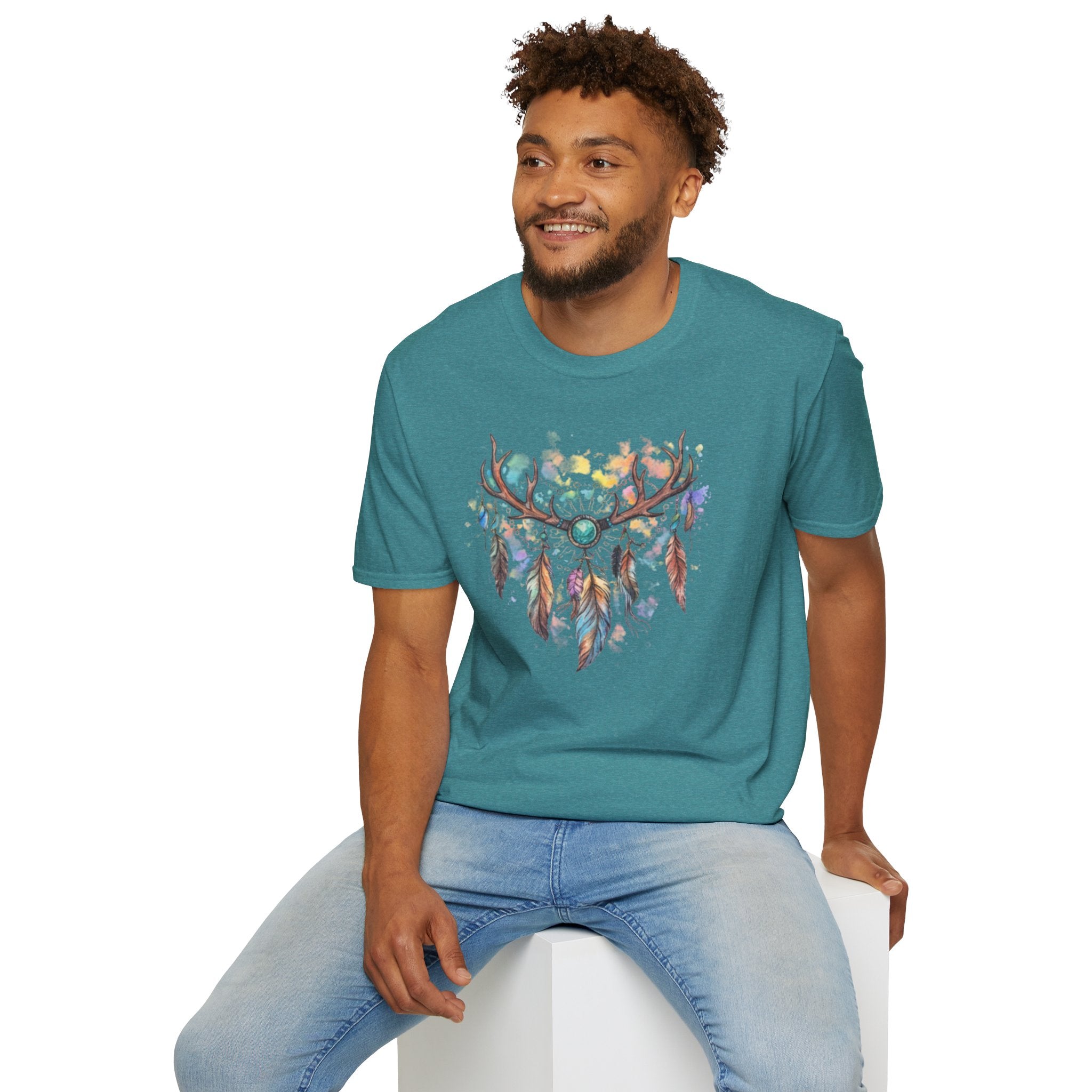Boho Antler Dreamcatcher Watercolor T-Shirt