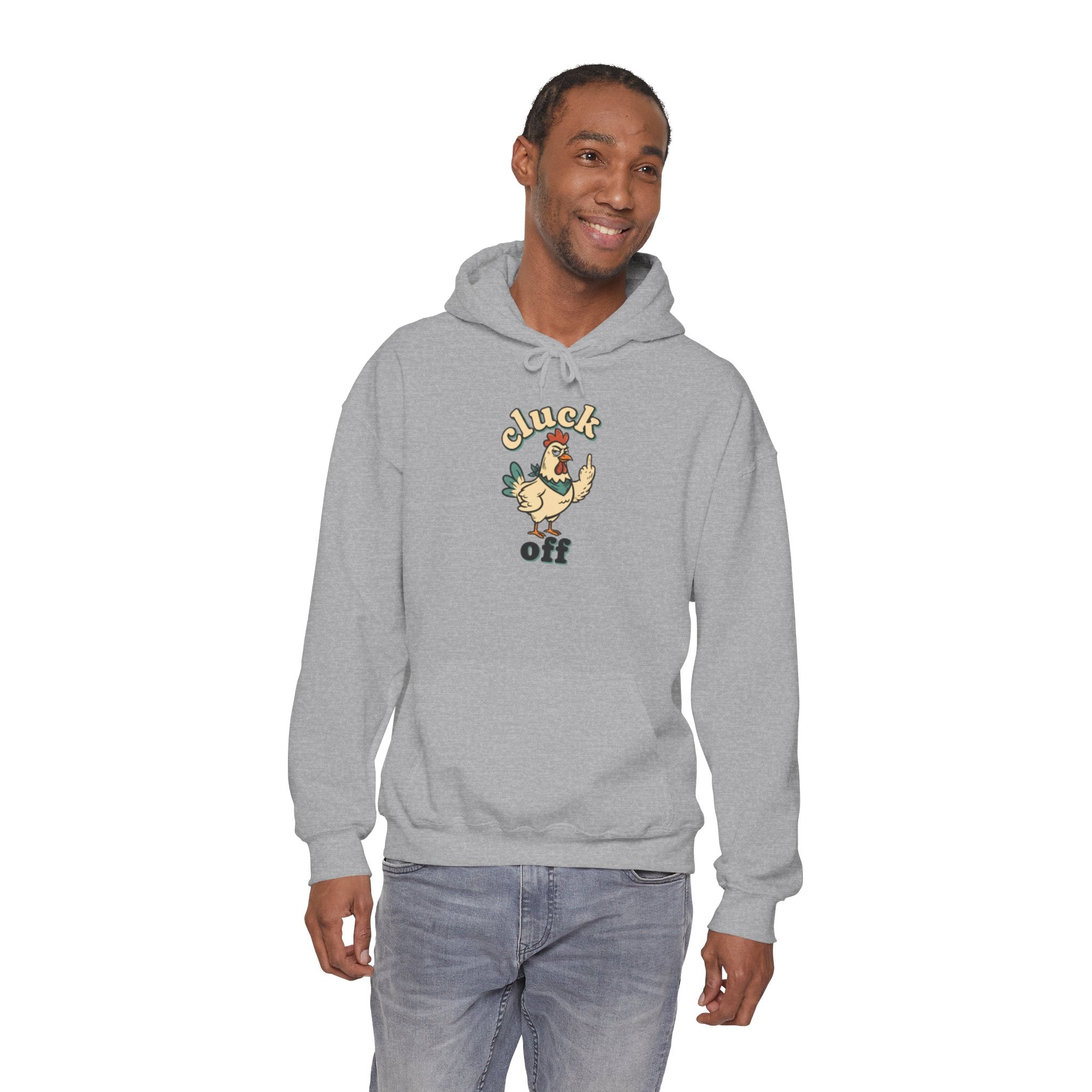 'Cluck Off' Chicken Hoodie – Funny Retro Farm Animal Pullover