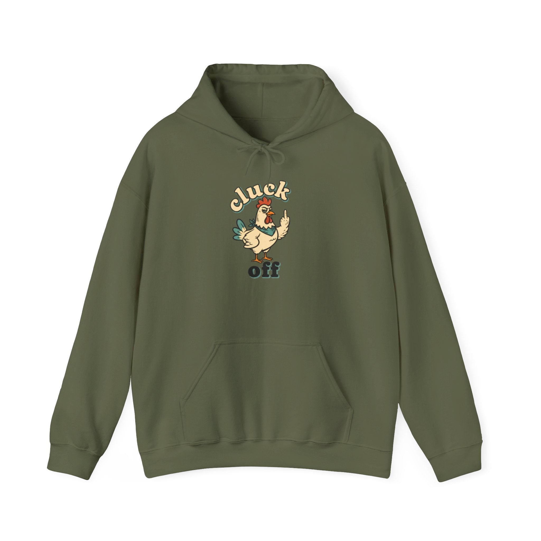 'Cluck Off' Chicken Hoodie – Funny Retro Farm Animal Pullover