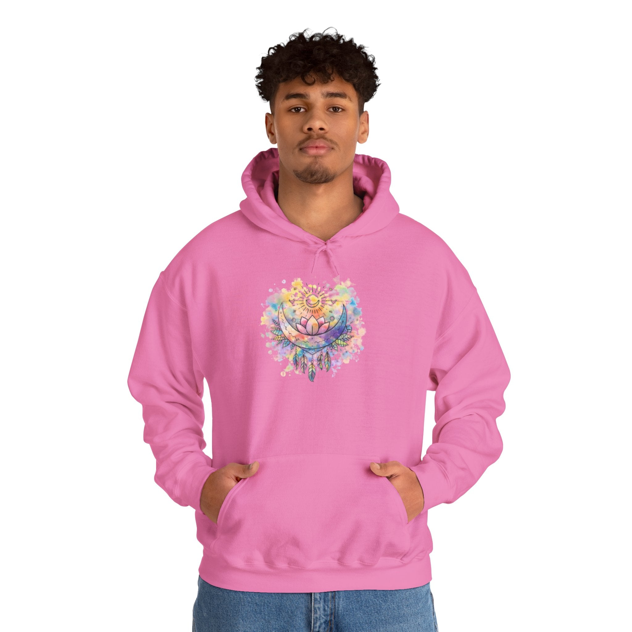 Lotus Watercolor Hoodie – Boho Spiritual Yoga Sweatshirt