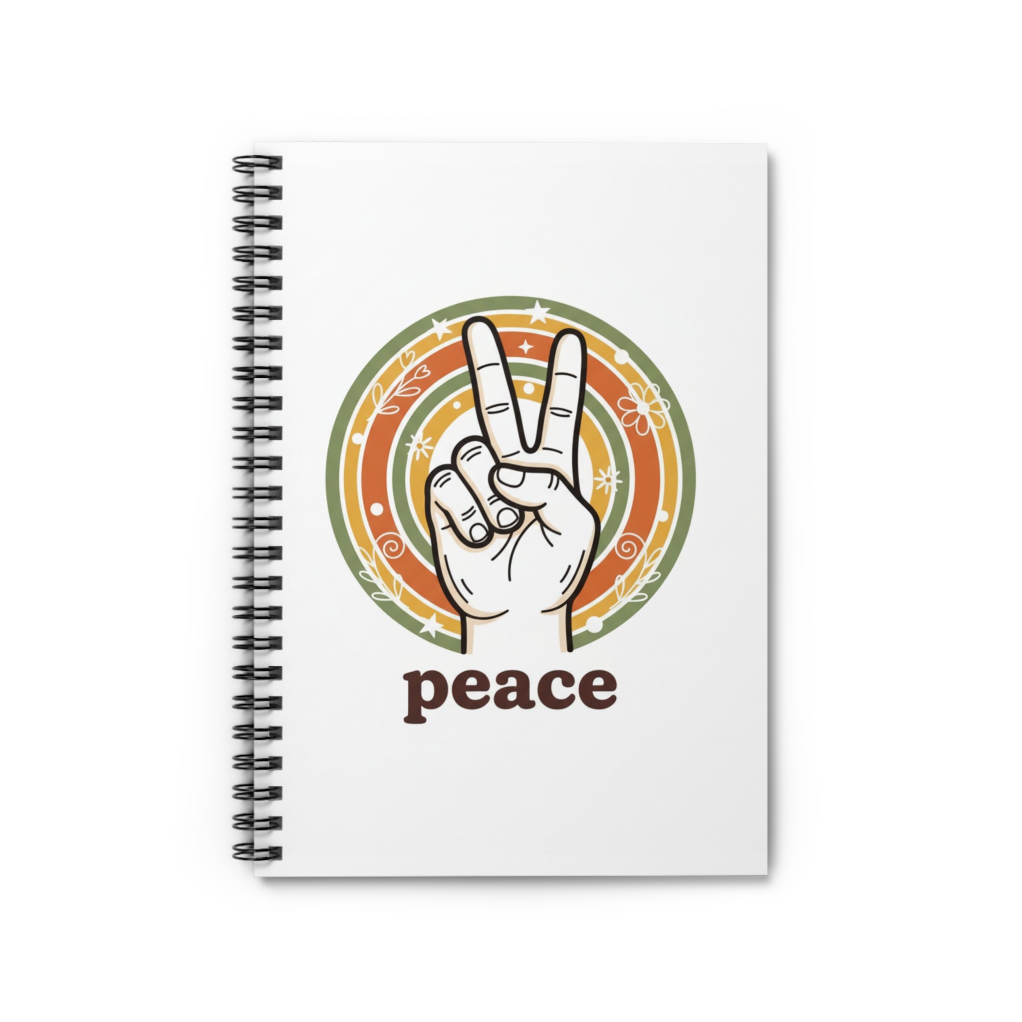 Peace Sign Spiral Notebook — Retro Vibes