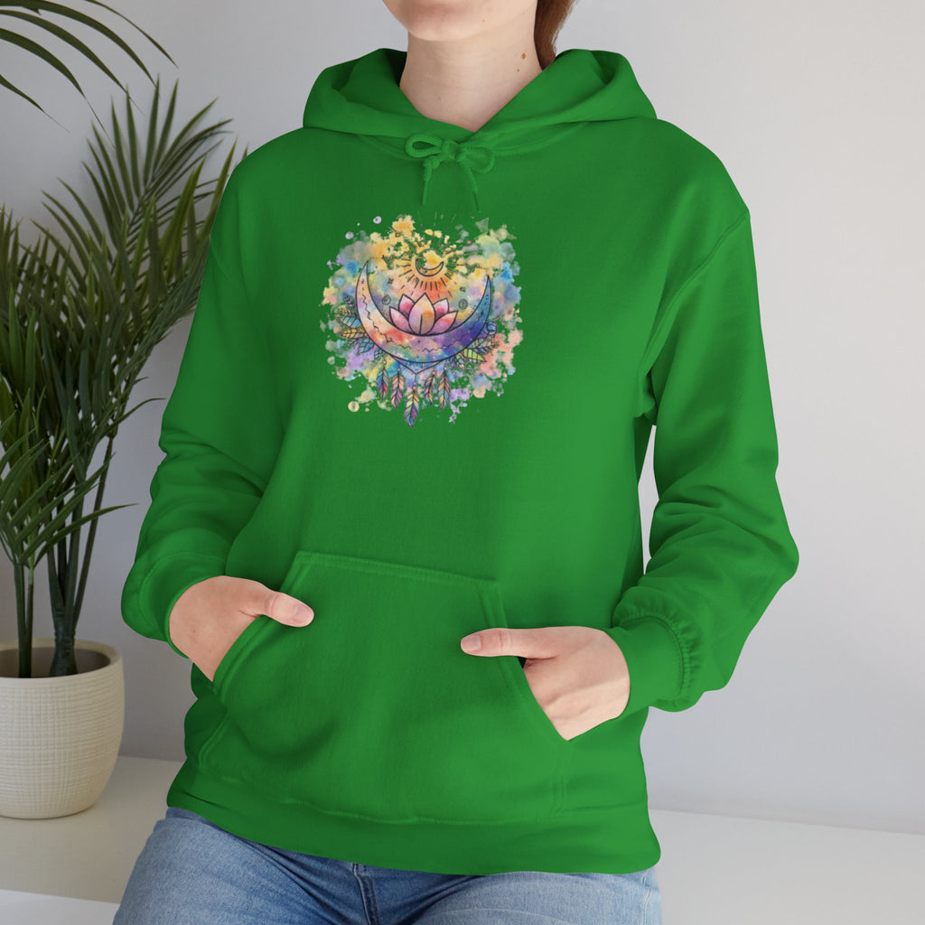Lotus Watercolor Hoodie – Boho Spiritual Yoga Sweatshirt