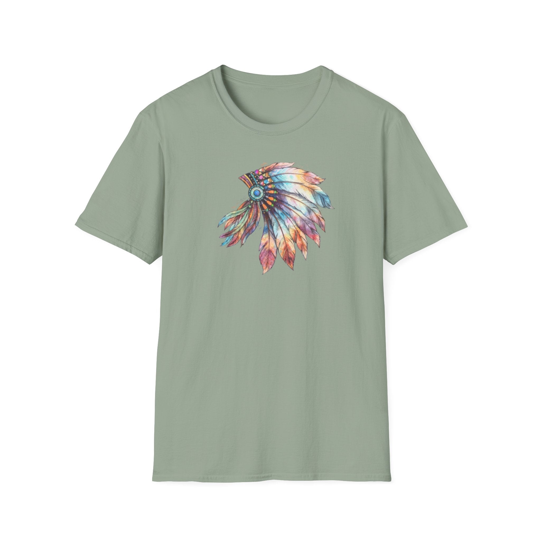 Native American Watercolor Headdress T-Shirt