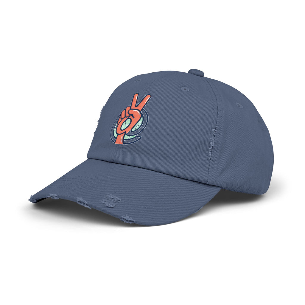 Peace Hand Distressed Cap — Vintage Peace Sign Baseball Hat