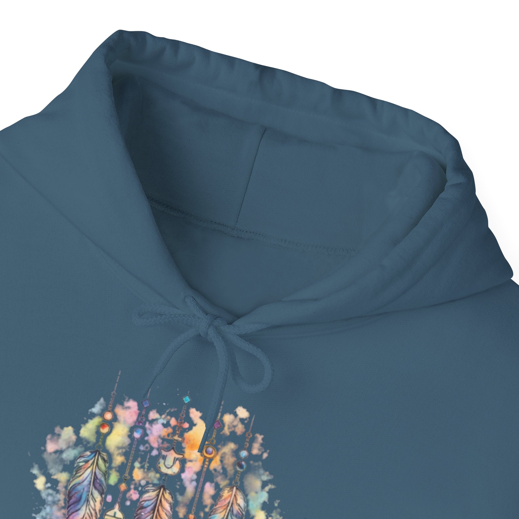 Boho Feather Dreamcatcher Hoodie — Watercolor Tribal Feathers Pullover