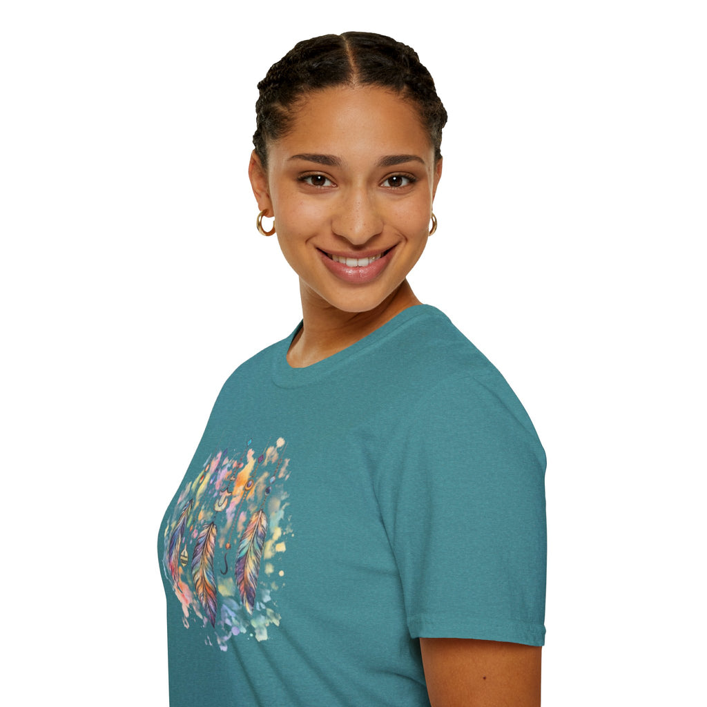 Watercolor Dreamcatcher T-Shirt — Boho Feather Graphic Tee
