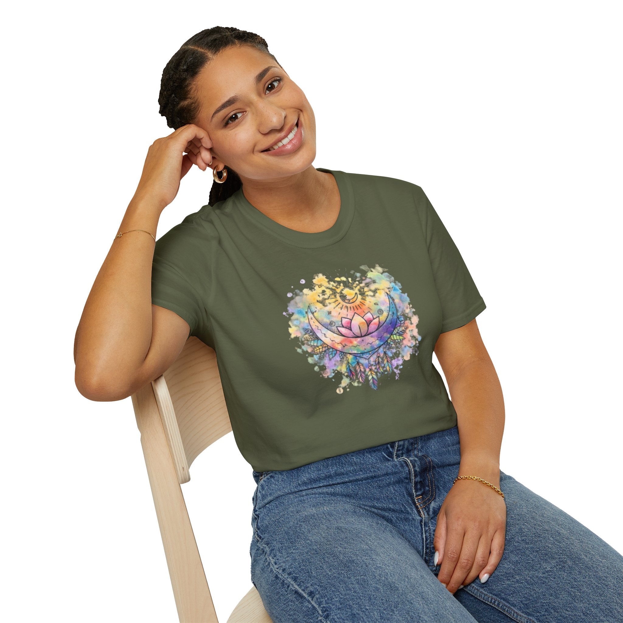 Lotus Dreamcatcher Watercolor T-Shirt — Sun & Feather Spiritual Tee
