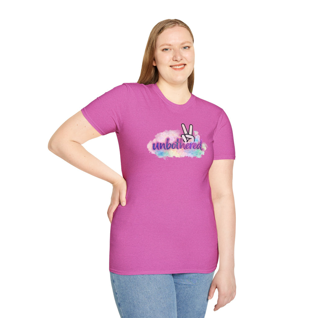 Unbothered Peace Sign T‑Shirt — Colorful Watercolor Graphic Tee