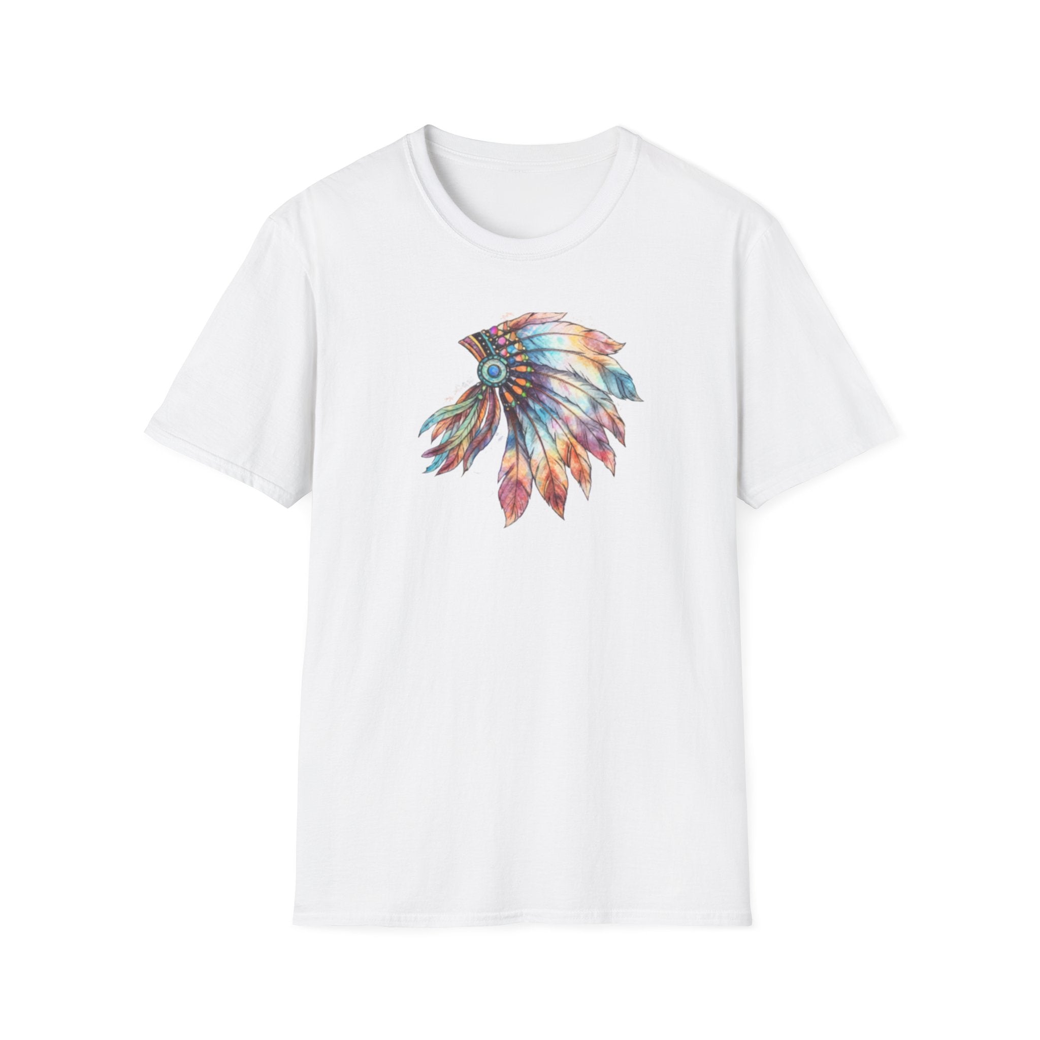 Native American Watercolor Headdress T-Shirt