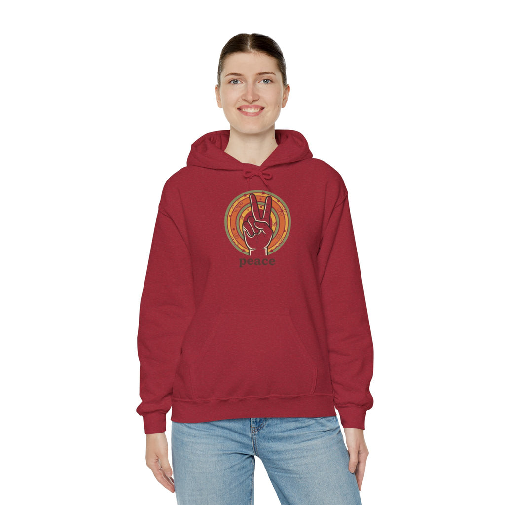 Peace Sign Hoodie — Retro Vibe Peace Hand Graphic Sweatshirt