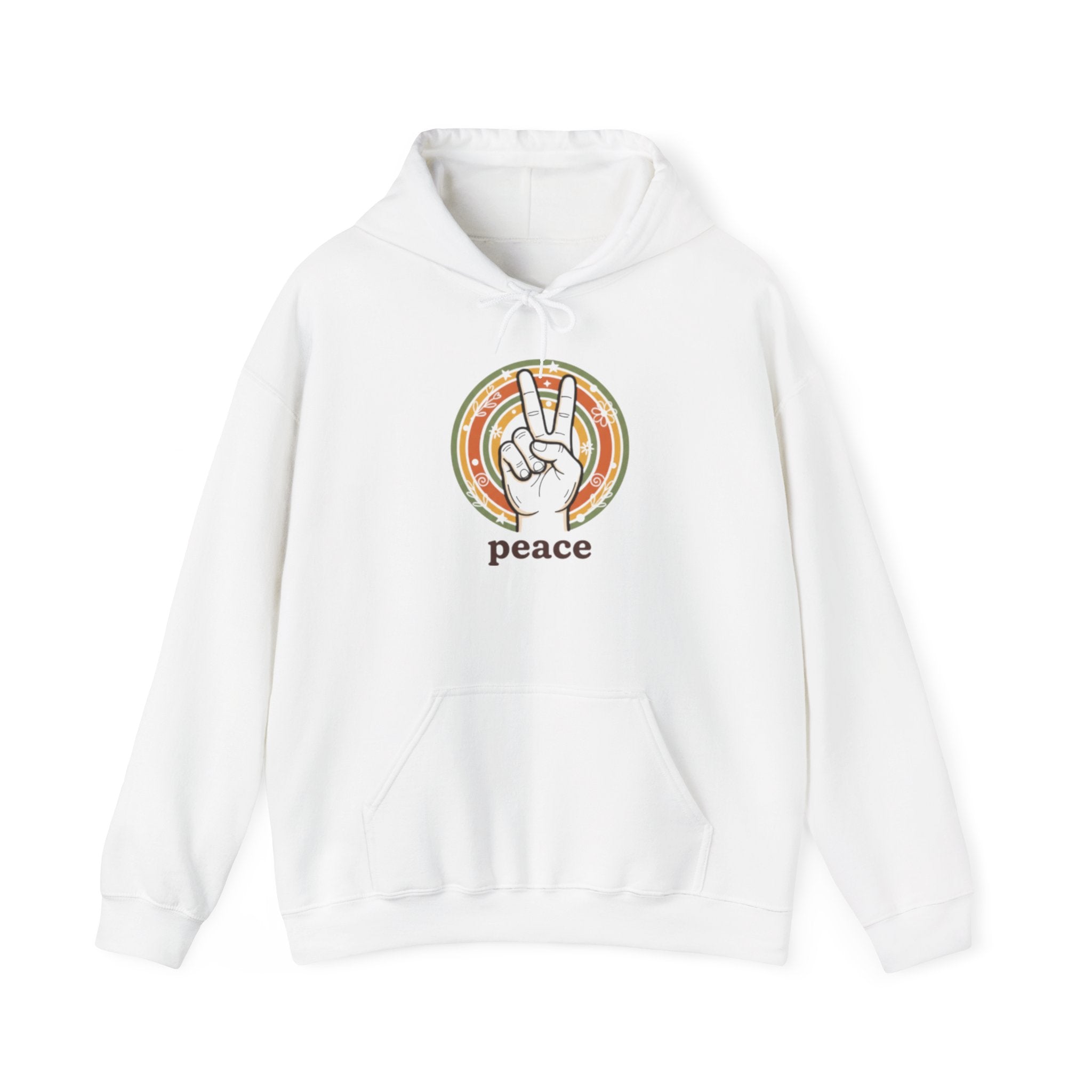 Peace Sign Hoodie — Retro Vibe Peace Hand Graphic Sweatshirt
