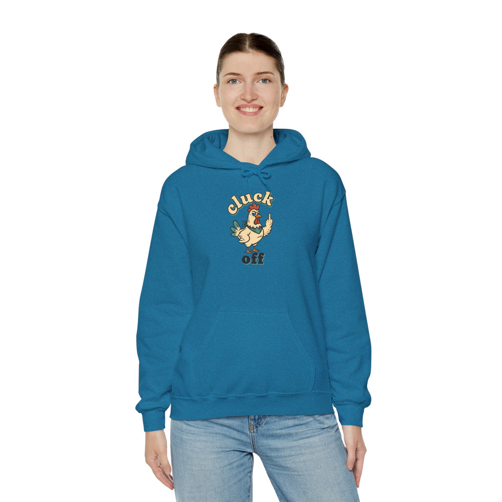 'Cluck Off' Chicken Hoodie – Funny Retro Farm Animal Pullover
