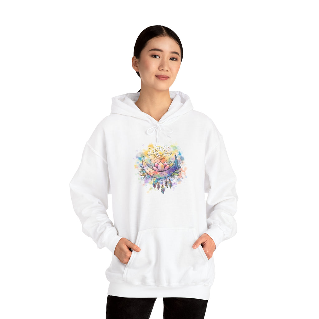 Lotus Watercolor Hoodie – Boho Spiritual Yoga Sweatshirt