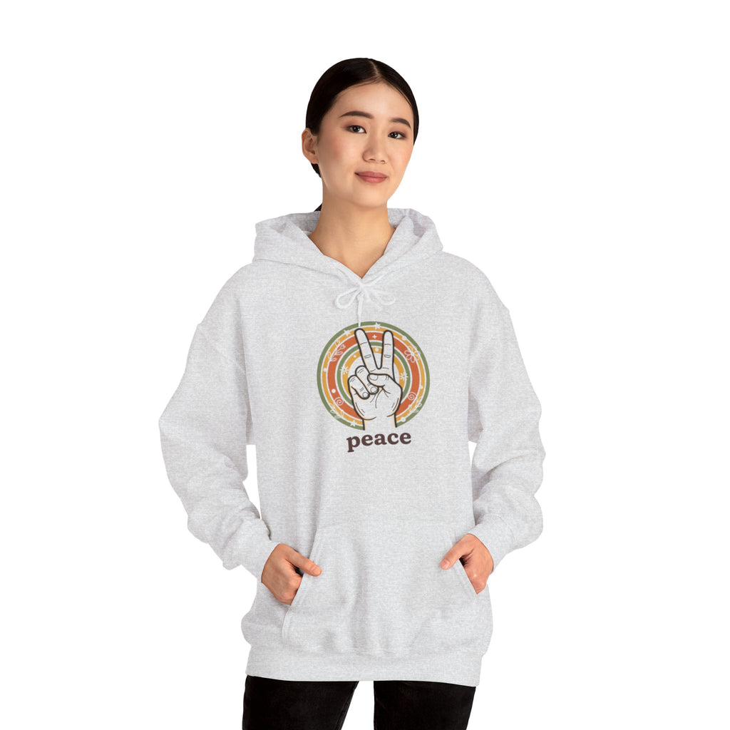 Peace Sign Hoodie — Retro Vibe Peace Hand Graphic Sweatshirt